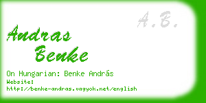 andras benke business card